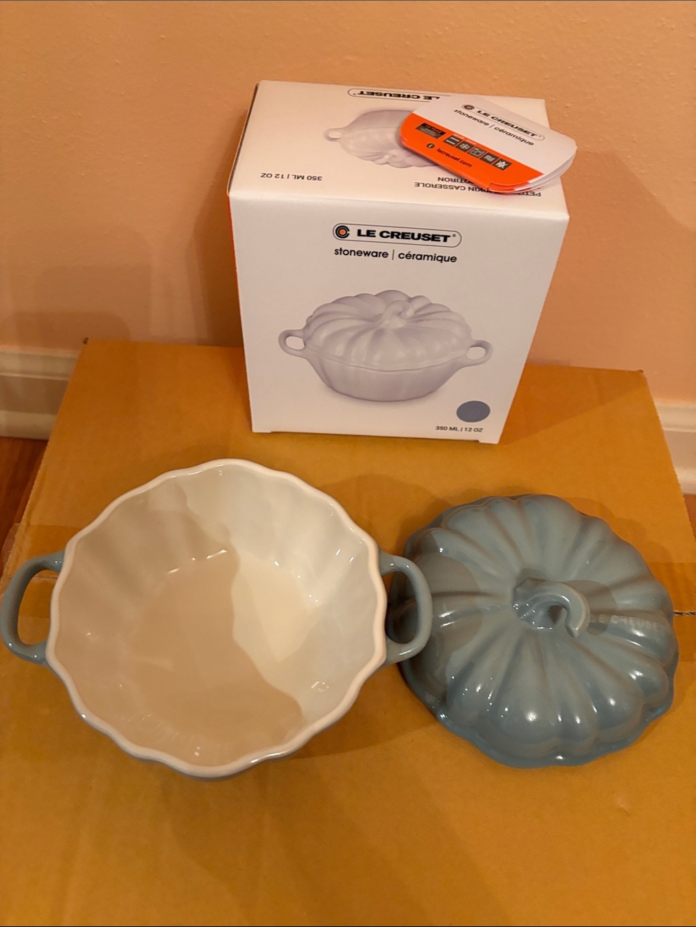 Le Creuset 350ml Mini Cocotte in Sea Salt and White - Picture 8 of 15